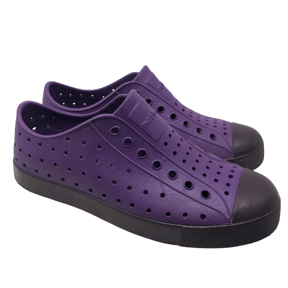 Native Jefferson Child J3 Purple Perforated Slip On Shoes Rubber Toe Cap